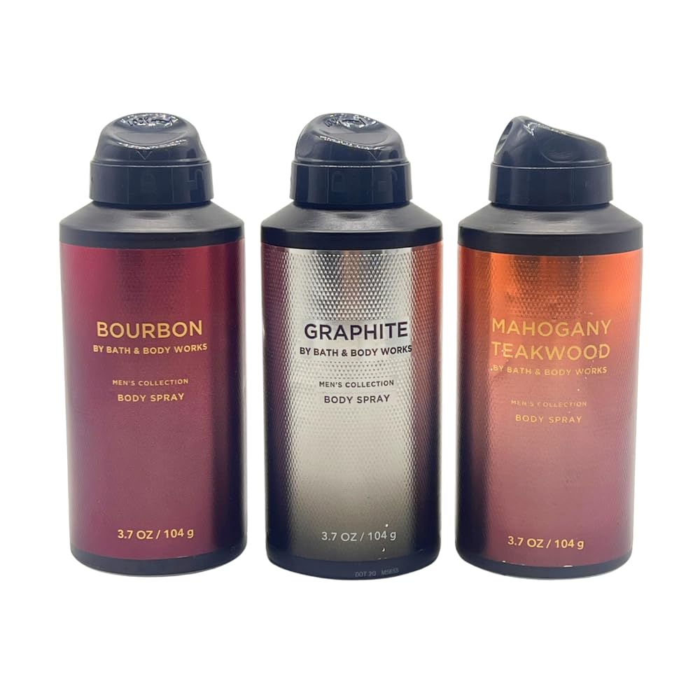 Bath and Body Works Graphite men body spray canister highlighting the sage and leather fragrance profile.