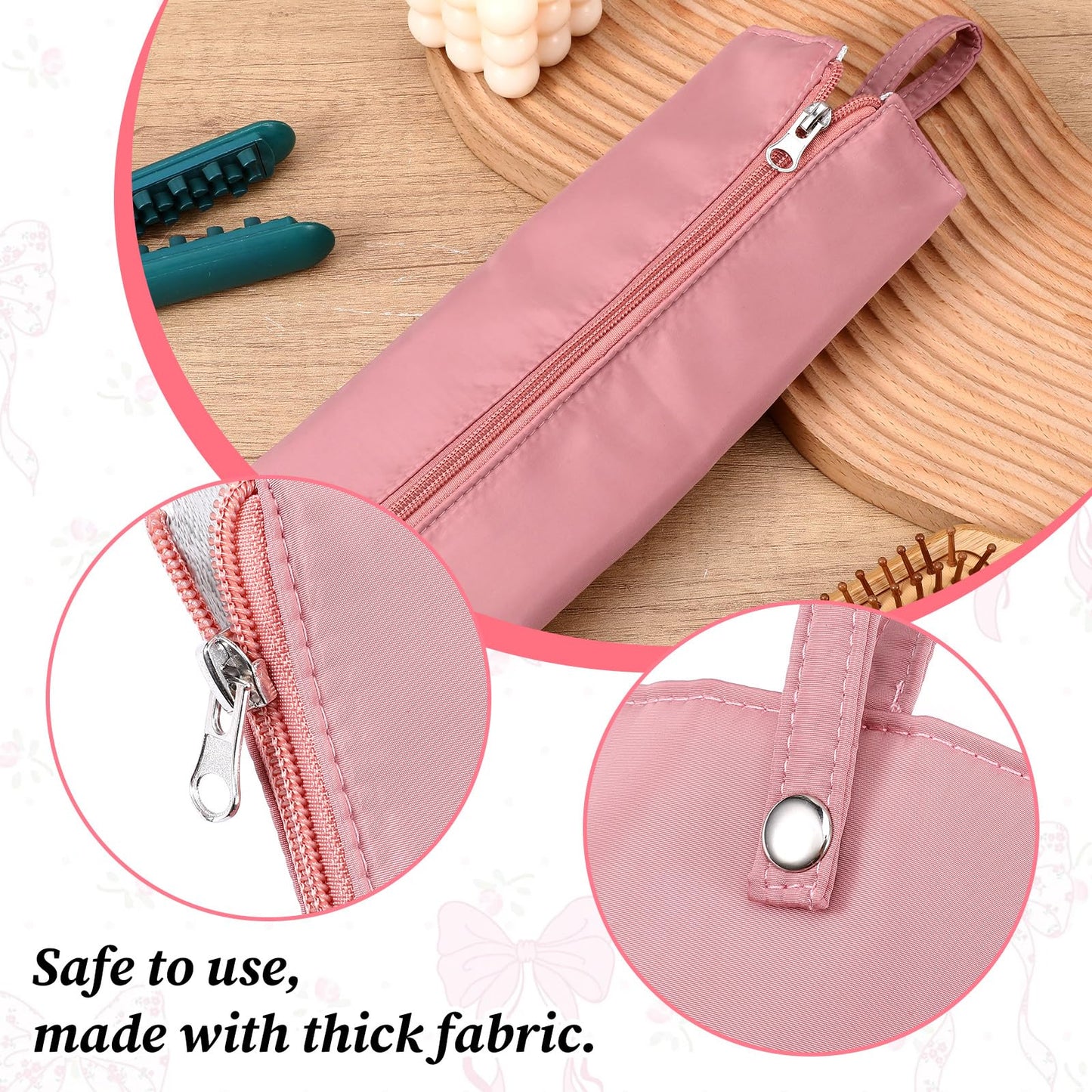 Vctitil portable hair styling tools cover pouch hanging by its snap button strap.