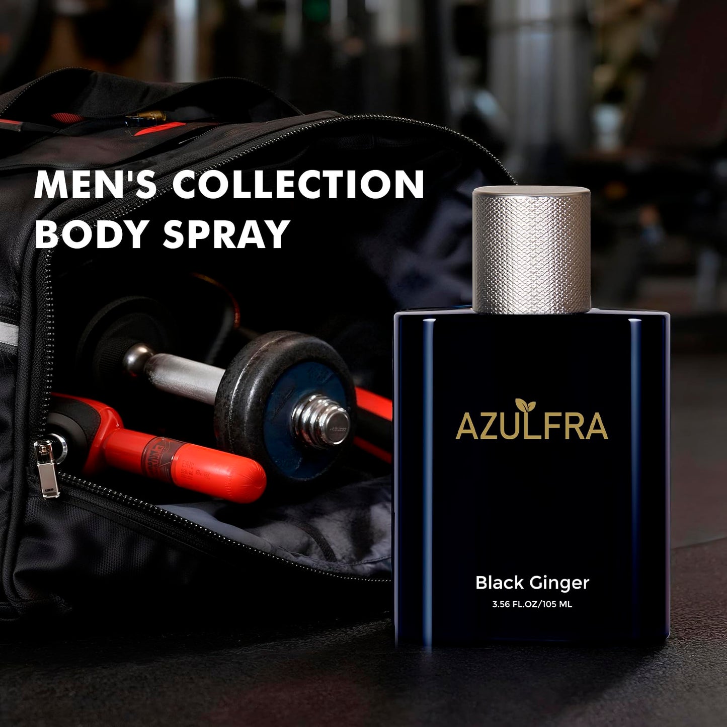 Azulfra lemon ginger and sandalwood men fragrance mist bottle detailing