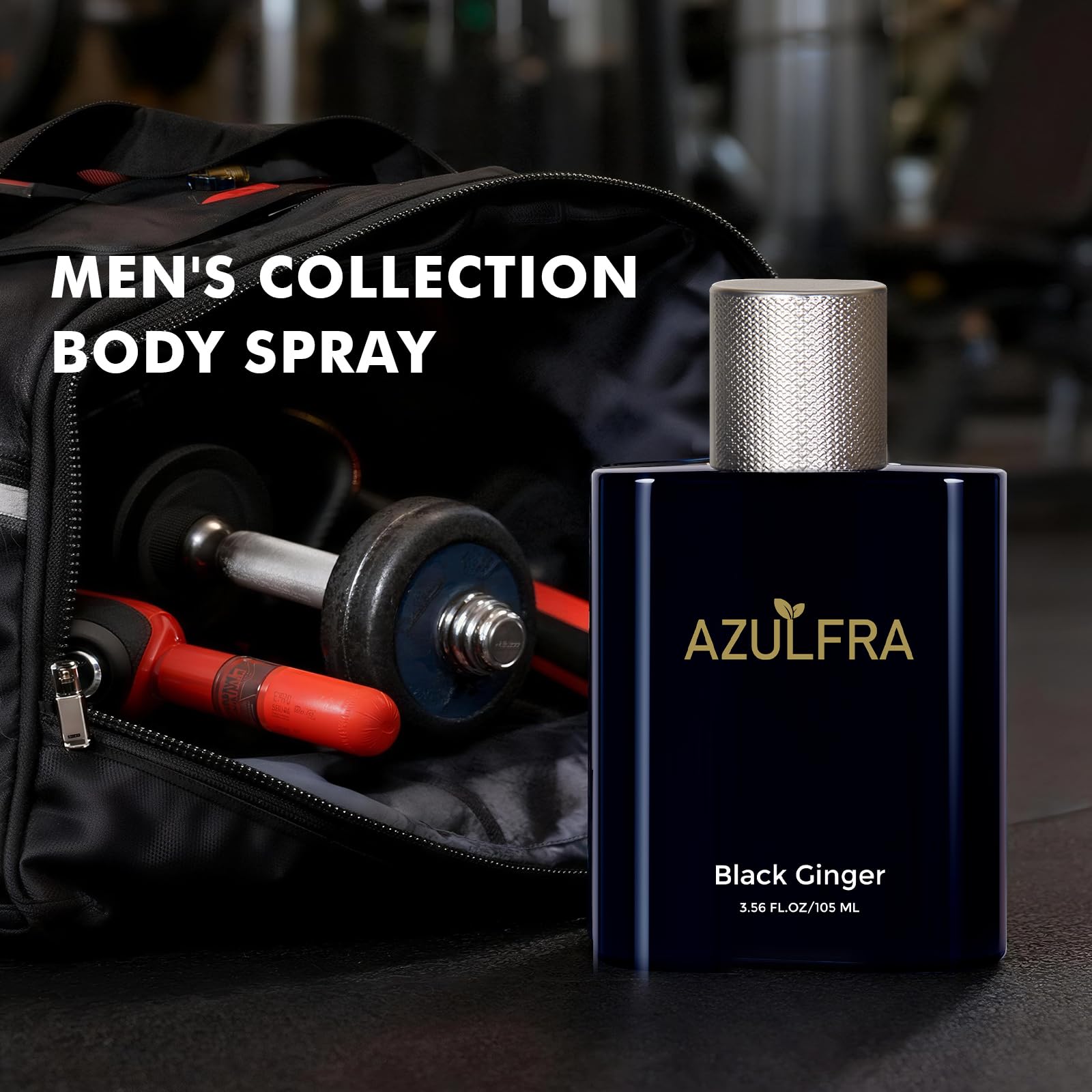 Azulfra lemon ginger and sandalwood men fragrance mist bottle detailing