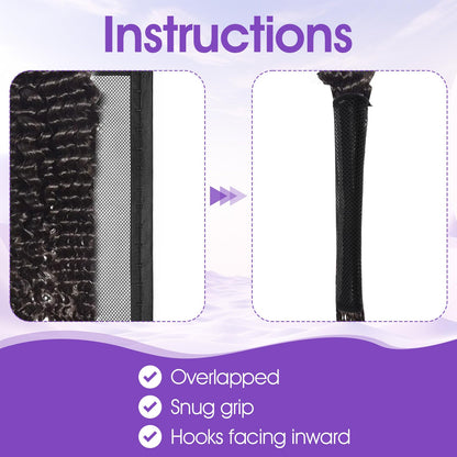 Packaging contents of the 4 piece curl stretcher kit used for preventing natural hair shrinkage.