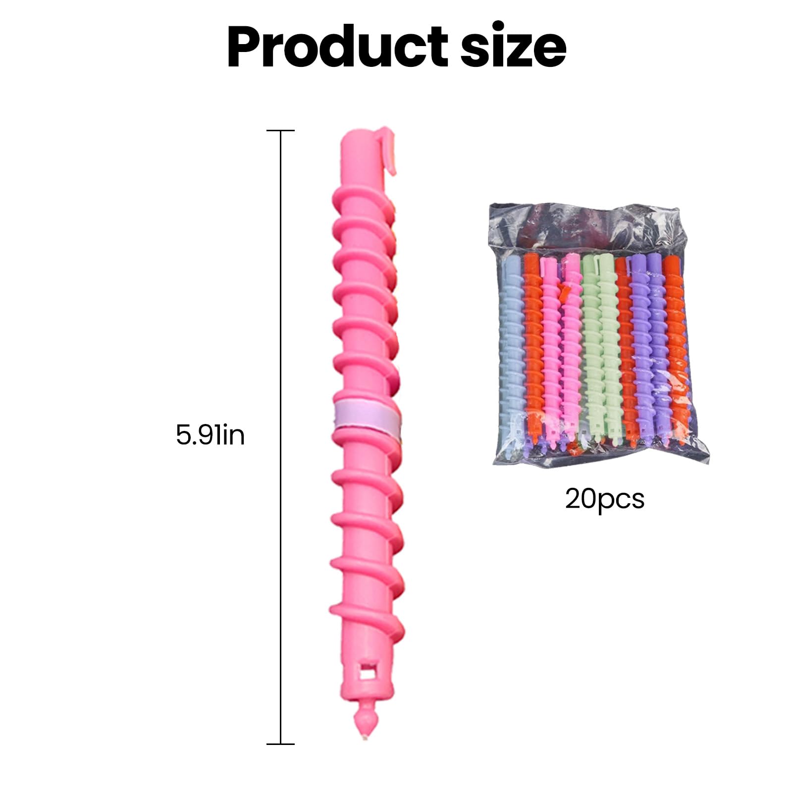 Close-up of the 15cm plastic styling rollers in assorted vibrant colors showing the hollow durable structure.