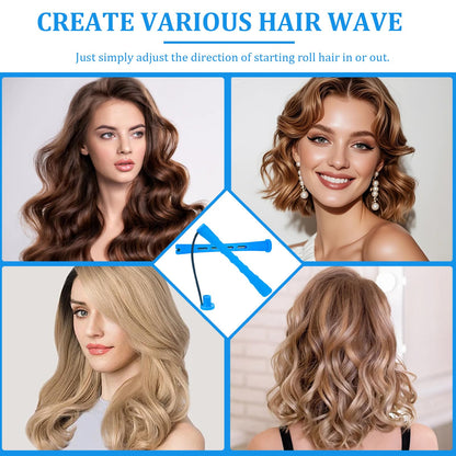Packaging layout of the forty pieces heatless hair curler styling kit.