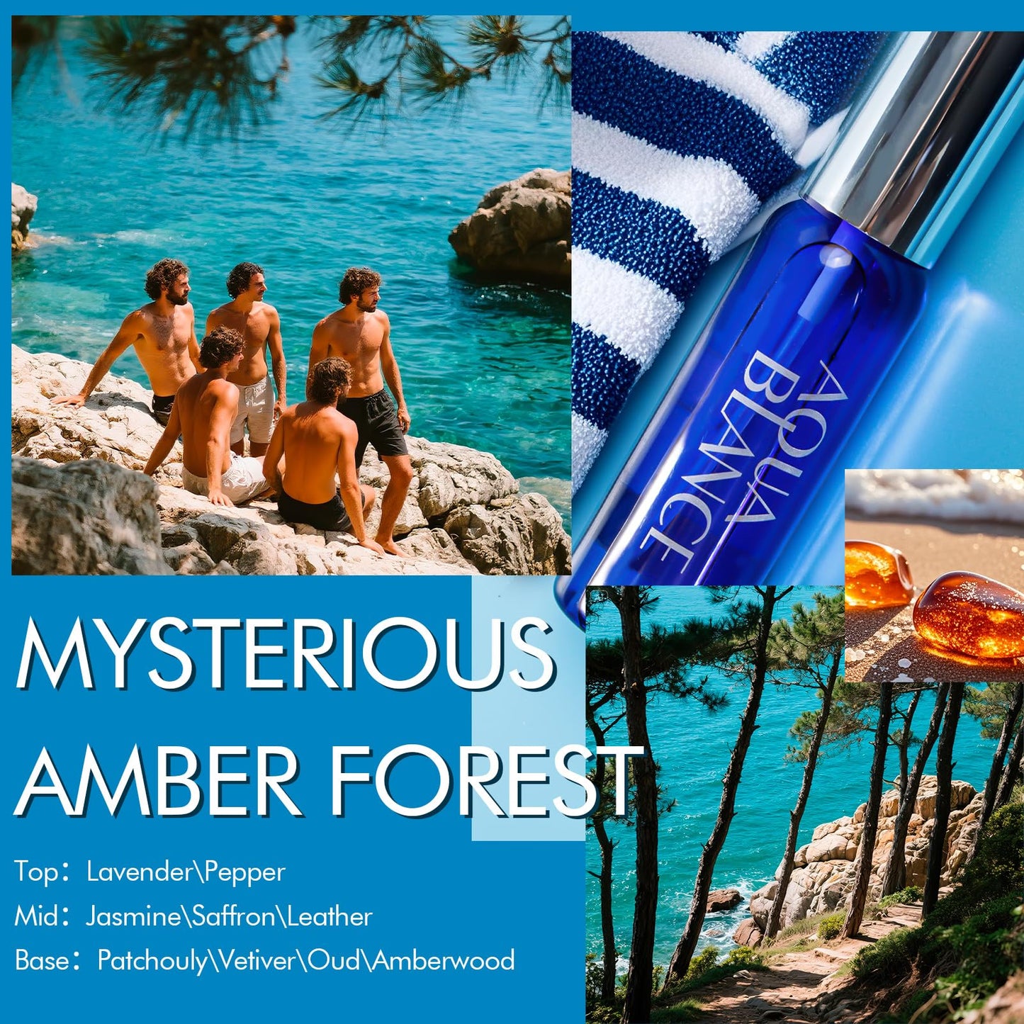 AQUA BLANCE Mysterious Amber Forest personal care mist for active men.