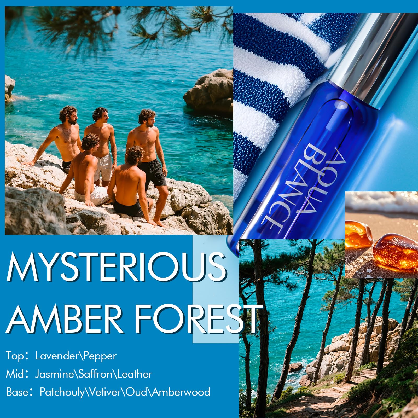 AQUA BLANCE Mysterious Amber Forest personal care mist for active men.