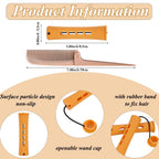 Close-up view of the durable non-slip texture and elastic rubber band closure on the orange hair curling rods.