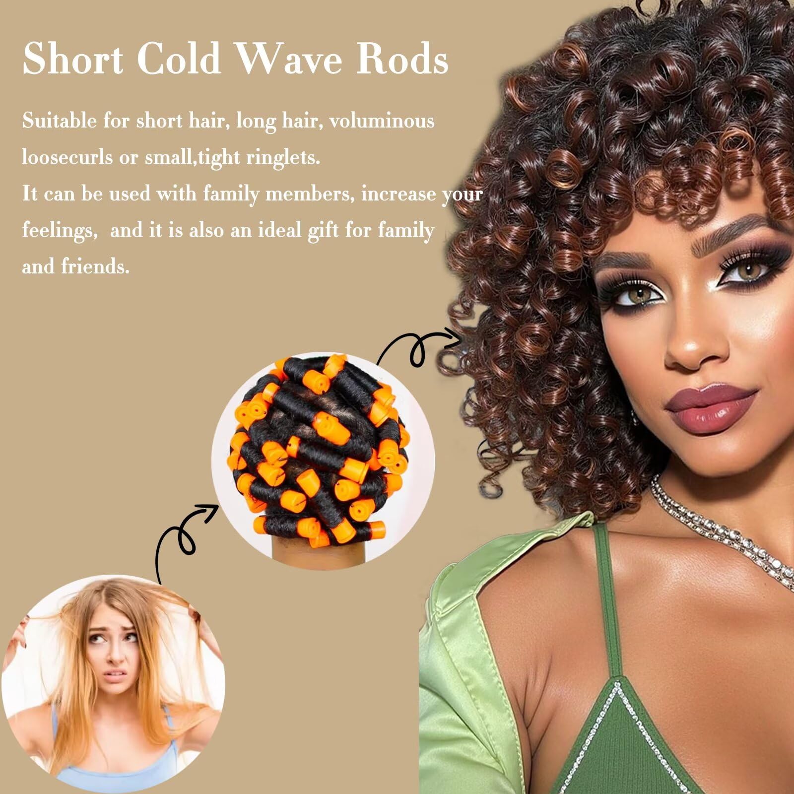 WSTAR cold wave rods styling kit demonstrating the secure rubber band attachment for tight curl definition.