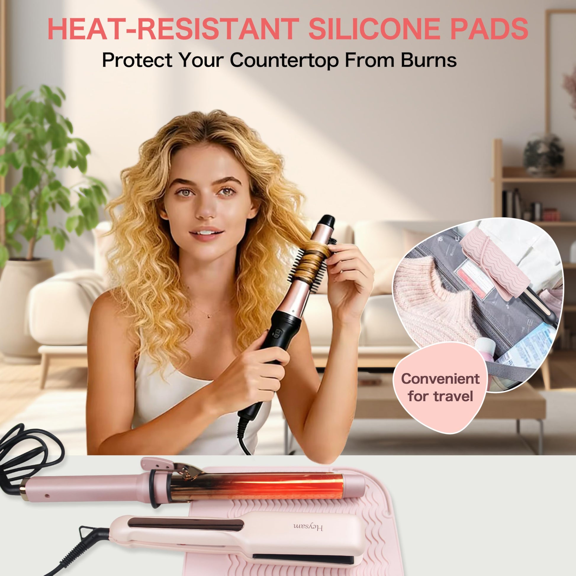 Gray silicone hot tool pad showing wave textured pattern for heat dissipation