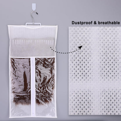 Kelukeya dual set hair extension organizer showing the three hundred and sixty degree rotating hook mechanism