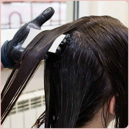 White fiber hair wrapping papers layout showing the individual sheet dimensions