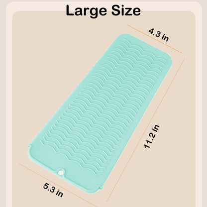 UORNERI green heat protective station pad showing the eleven by five inches dimensions