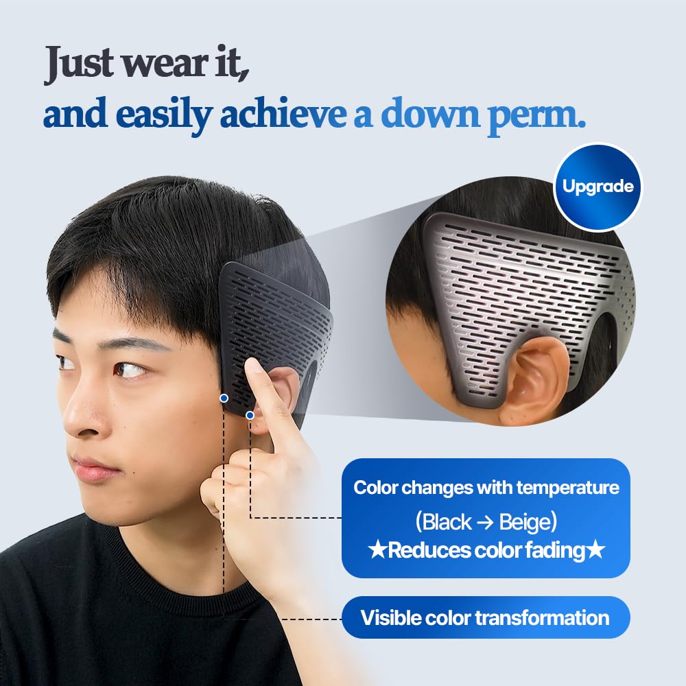 Compact and portable mens side hair styling band close up view.