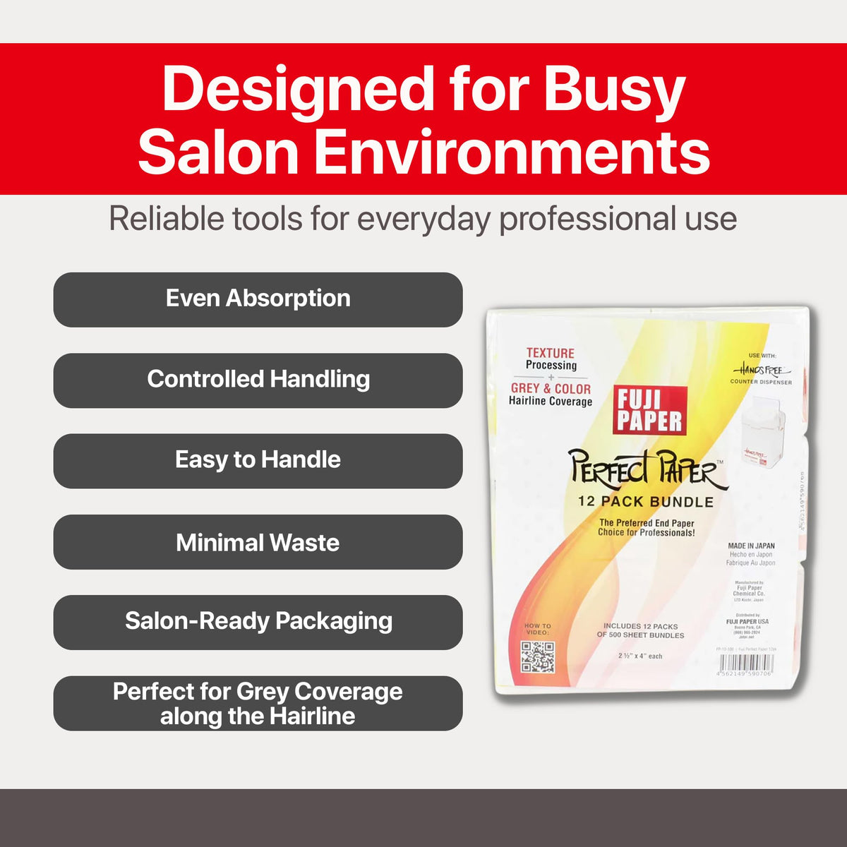Fuji ultimate perm papers jumbo size sheets demonstrating the self-dispensing function