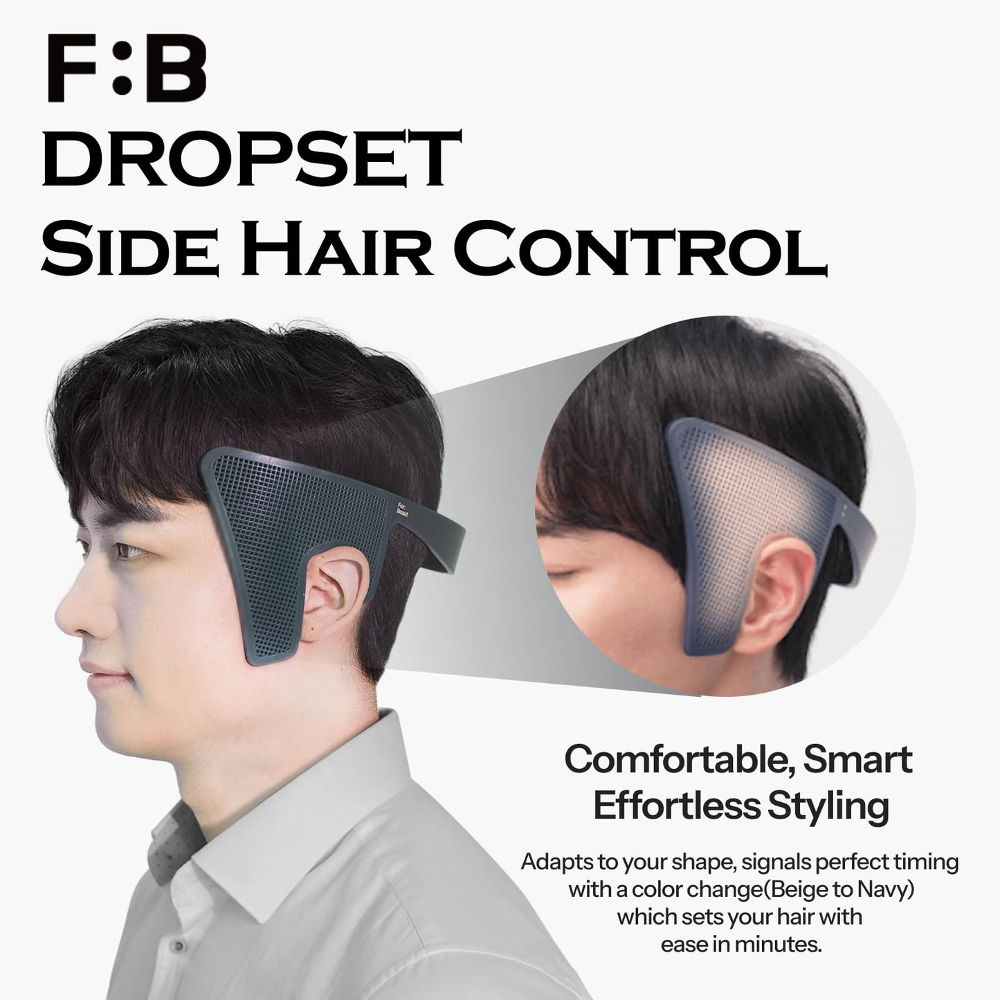 FORBEAUT DropSet down perm headband showing the patented air hole technology for optimal airflow.