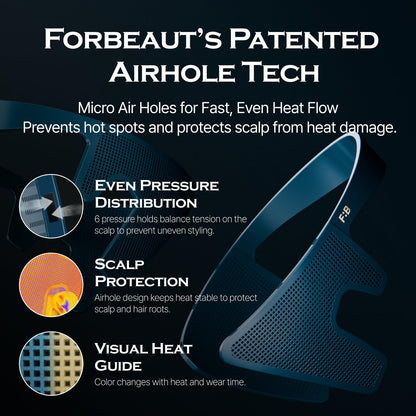 Compact and portable FORBEAUT men's hair straightener band displayed next to daily grooming accessories.