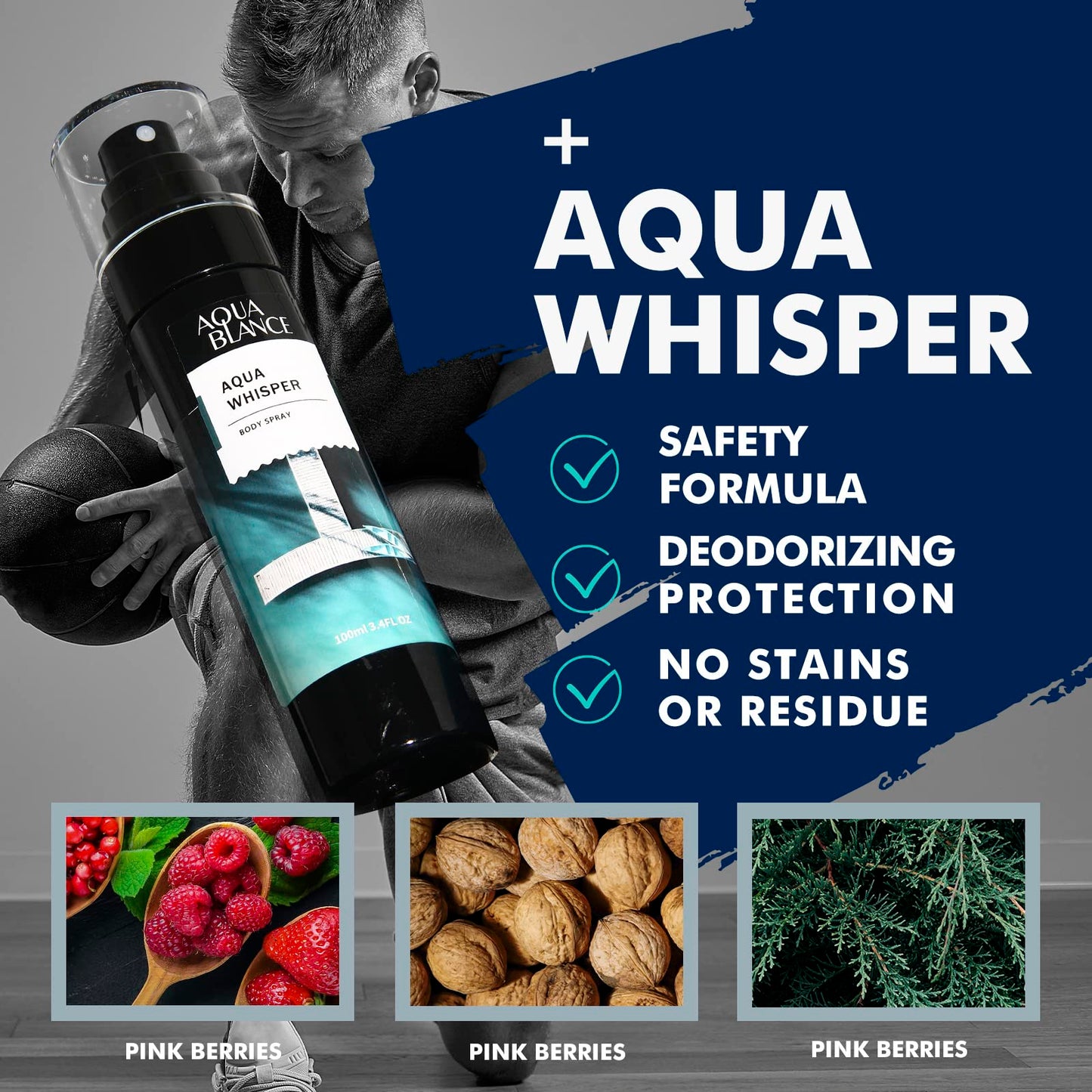 Three pack imported aqua blance mens fragrance collection displayed on a clean background