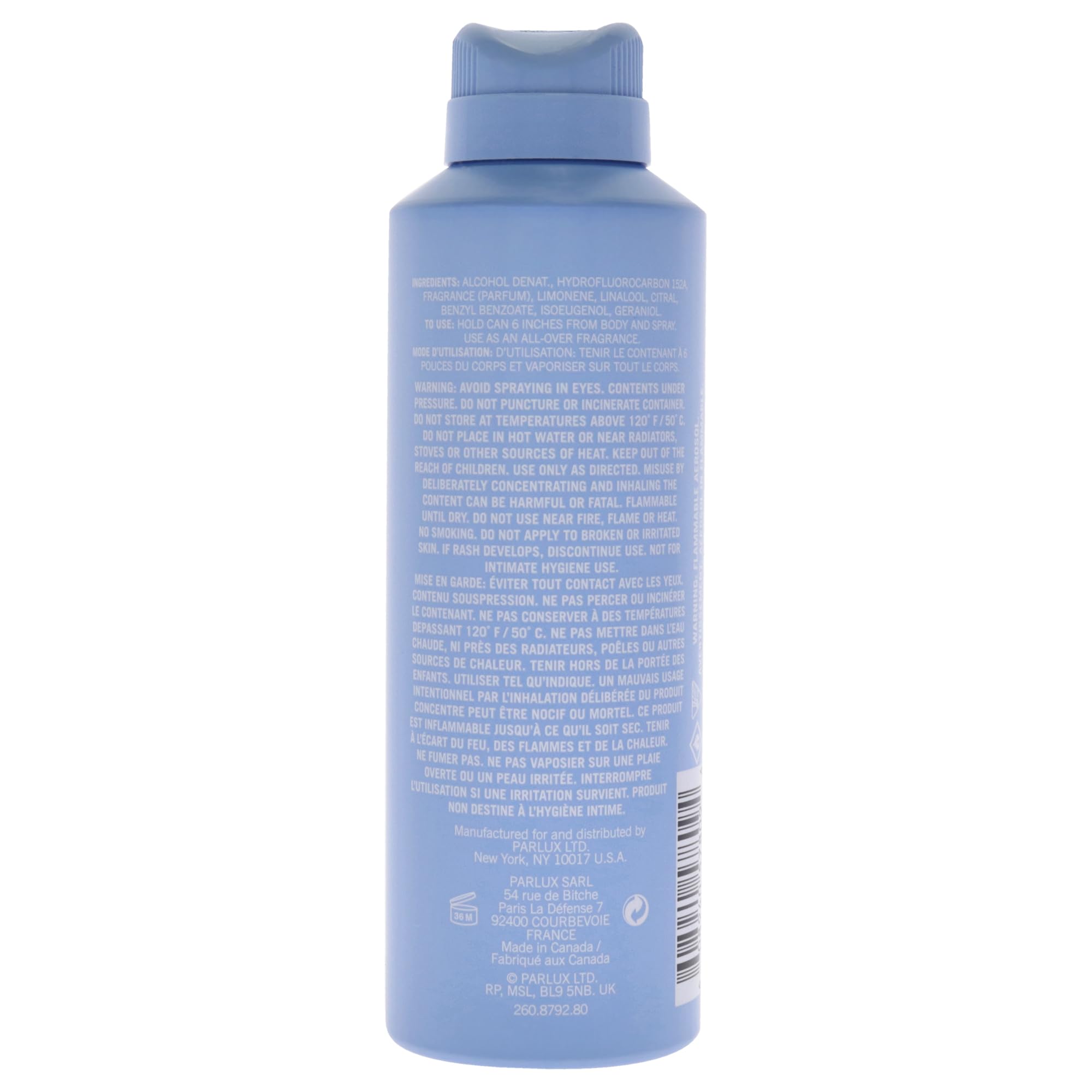 Authentic Kenneth Cole Blue masculine fragrance aerosol spray container for men