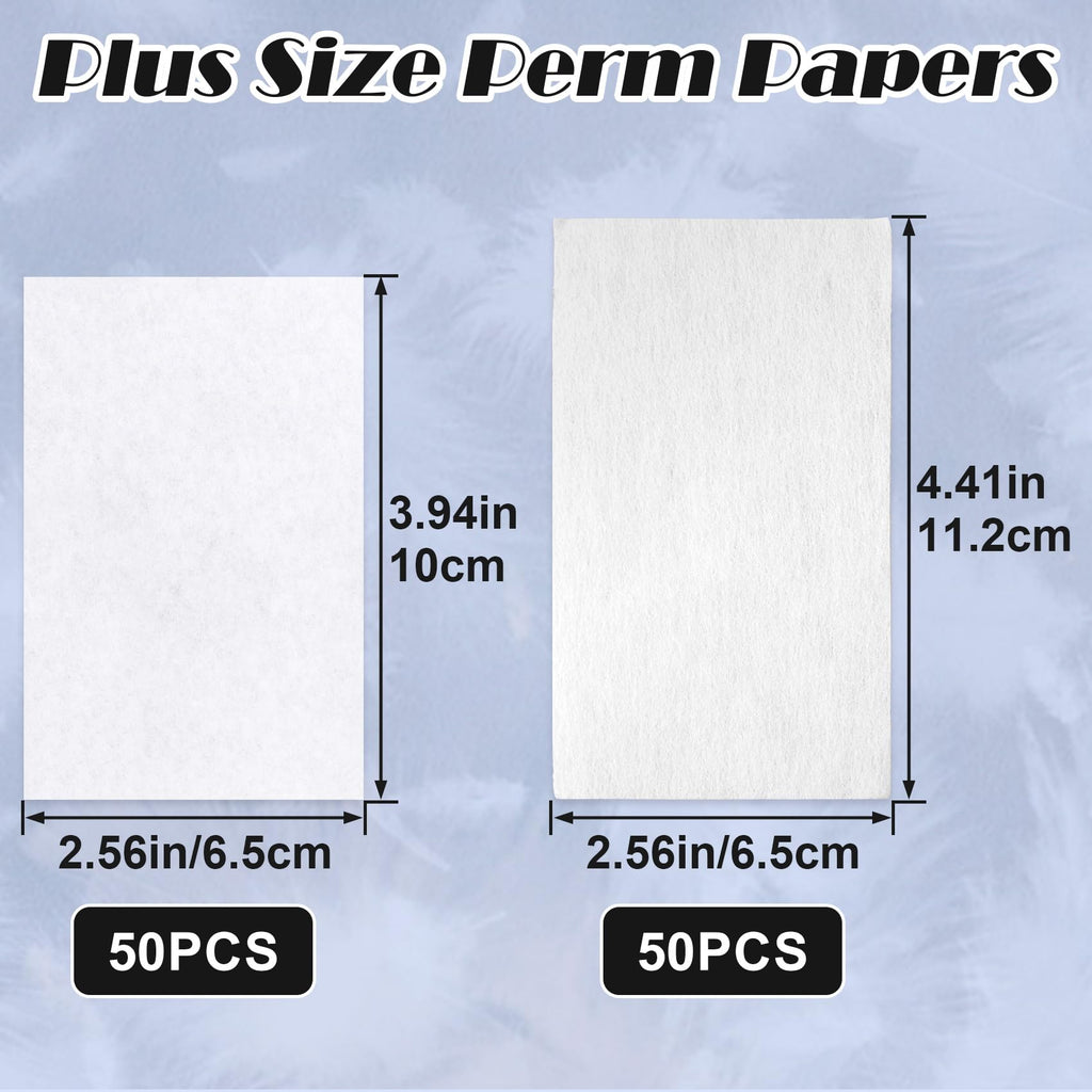 White disposable hair end wrap papers laid out showing texture and thickness