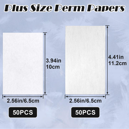 White disposable hair end wrap papers laid out showing texture and thickness