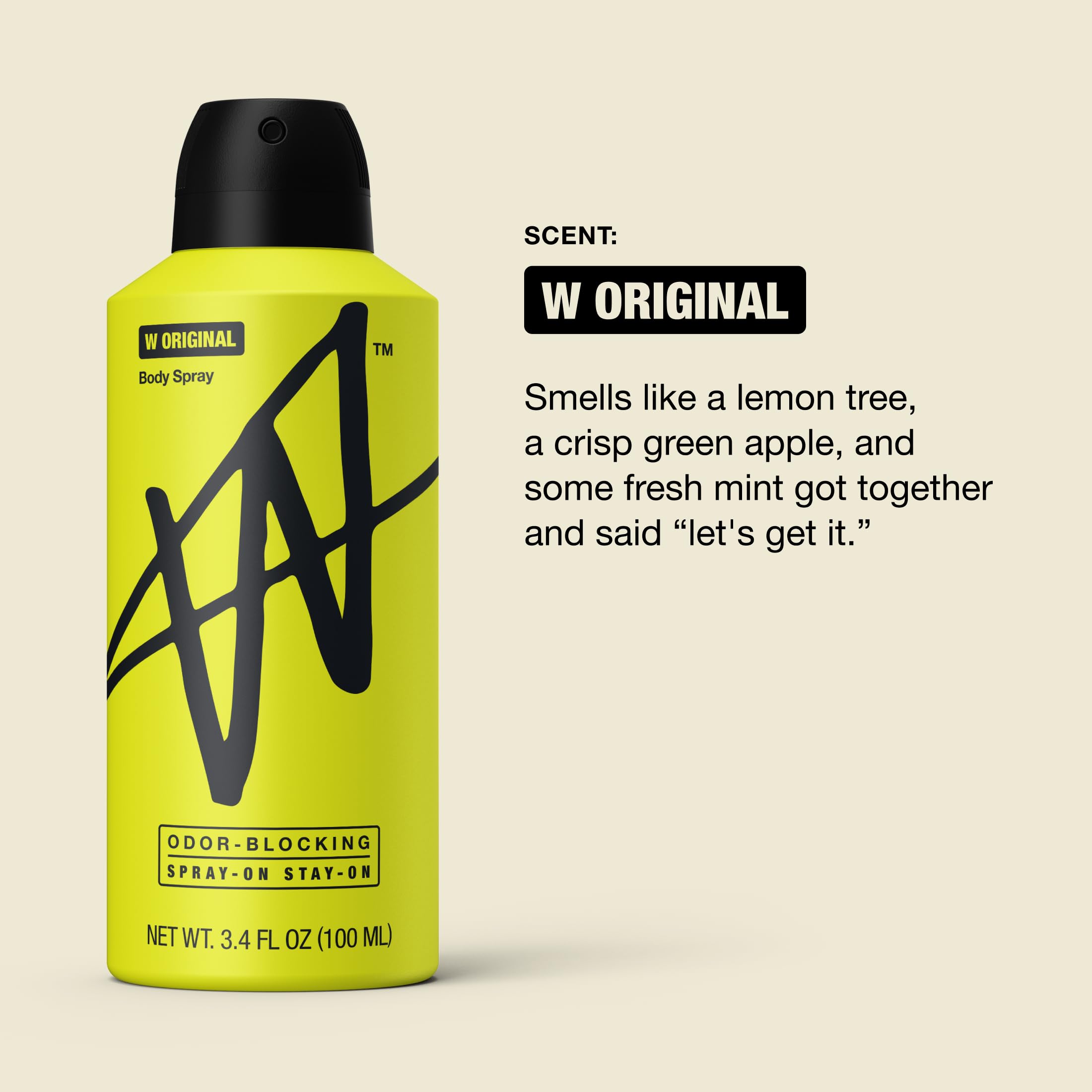 Back of the W by Jake Paul body spray bottle with usage instructions and ingredients.
