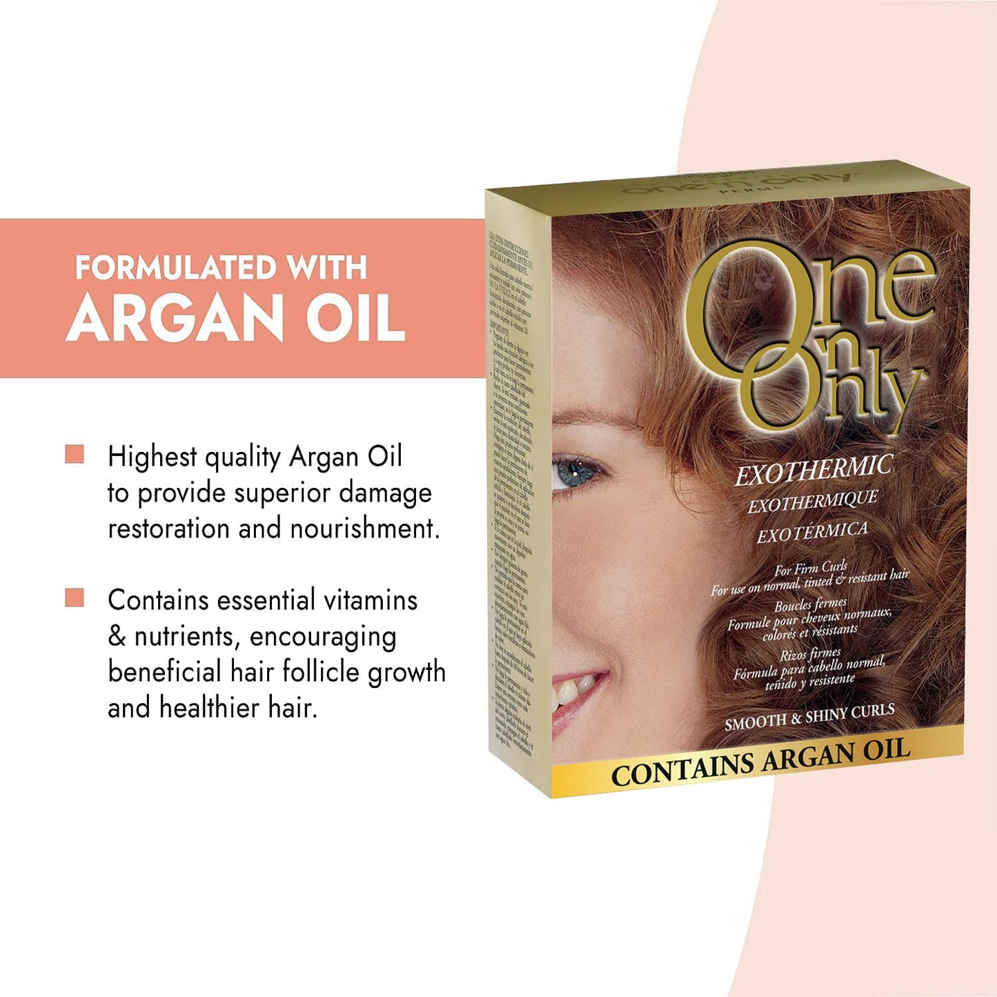 Self heating formula activator lotion and neutralizer bottles included in the One 'N Only hair perm kit