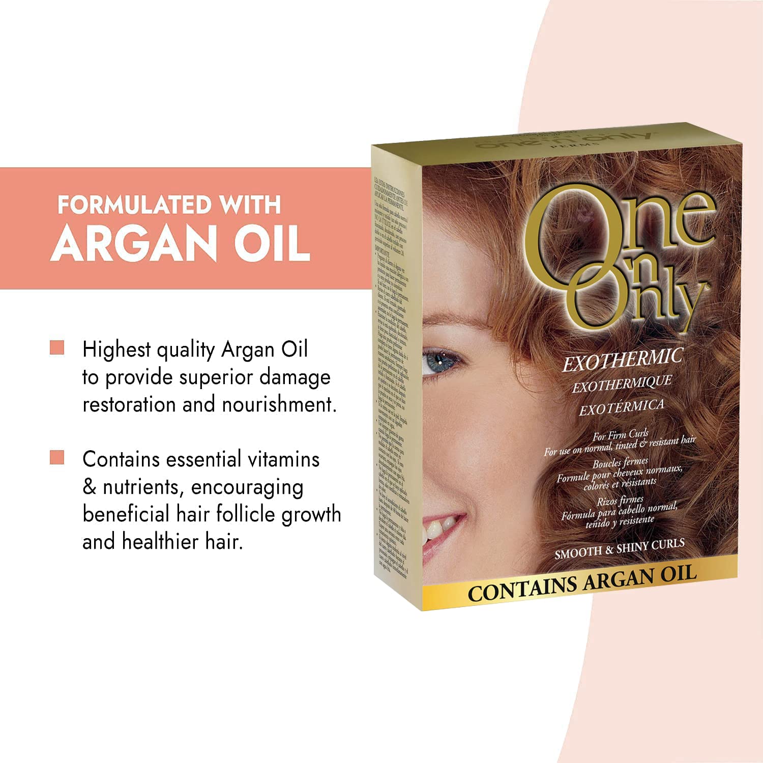 Self heating formula activator lotion and neutralizer bottles included in the One 'N Only hair perm kit