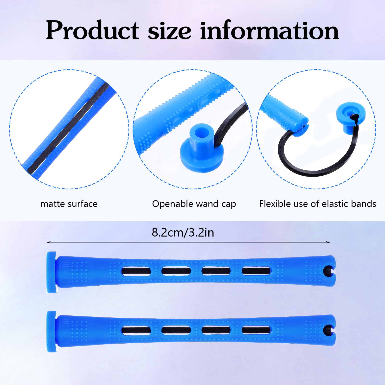 Bremorou small blue curling rollers 0.35 inch diameter close up design details