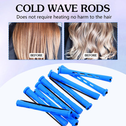 Bremorou non slip cold wave rods with secure rubber band cap mechanism shown