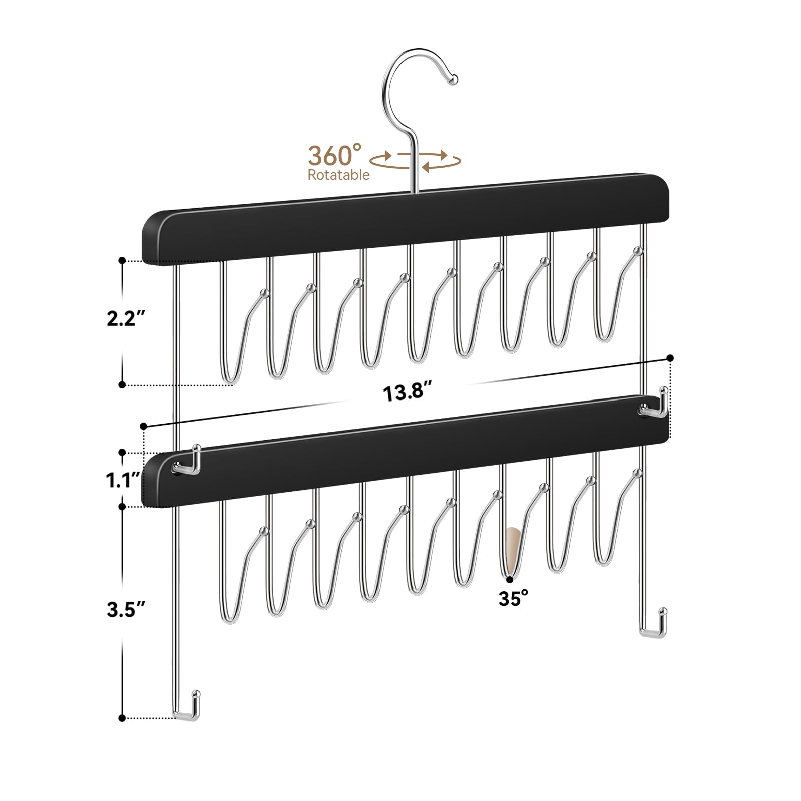 AIHOPESTO wooden hair rack folded flat for travel convenience