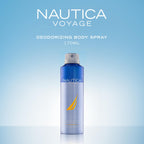Nautica Voyage daily fragrance aerosol canister design details