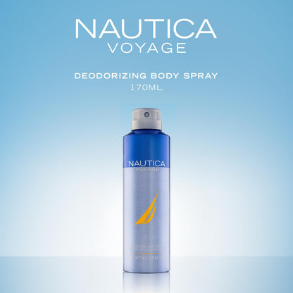 Nautica Voyage daily fragrance aerosol canister design details