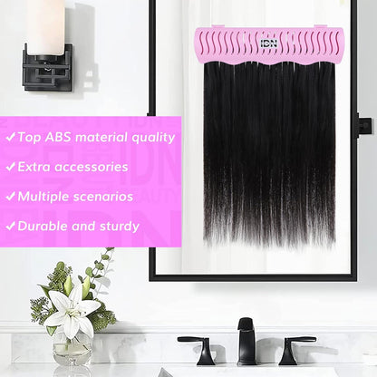 Close up of secure hair teeth on premium beauty styling rack