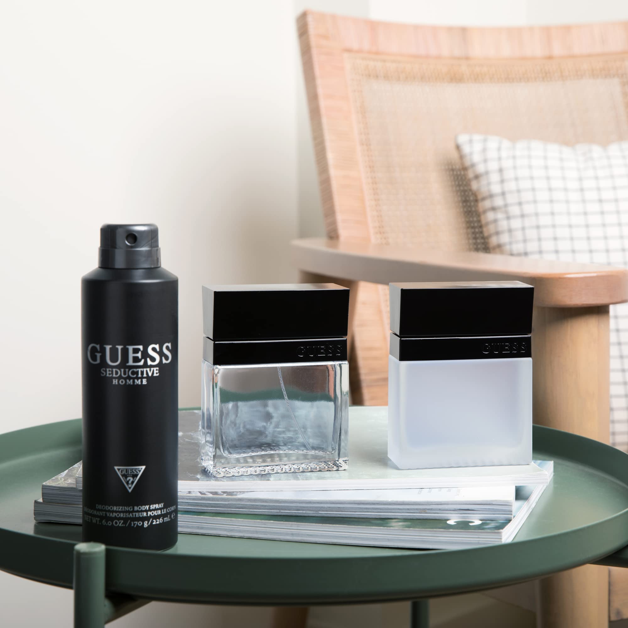 Authentic GUESS Seductive Homme fragrance notes displaying cardamom and sandalwood