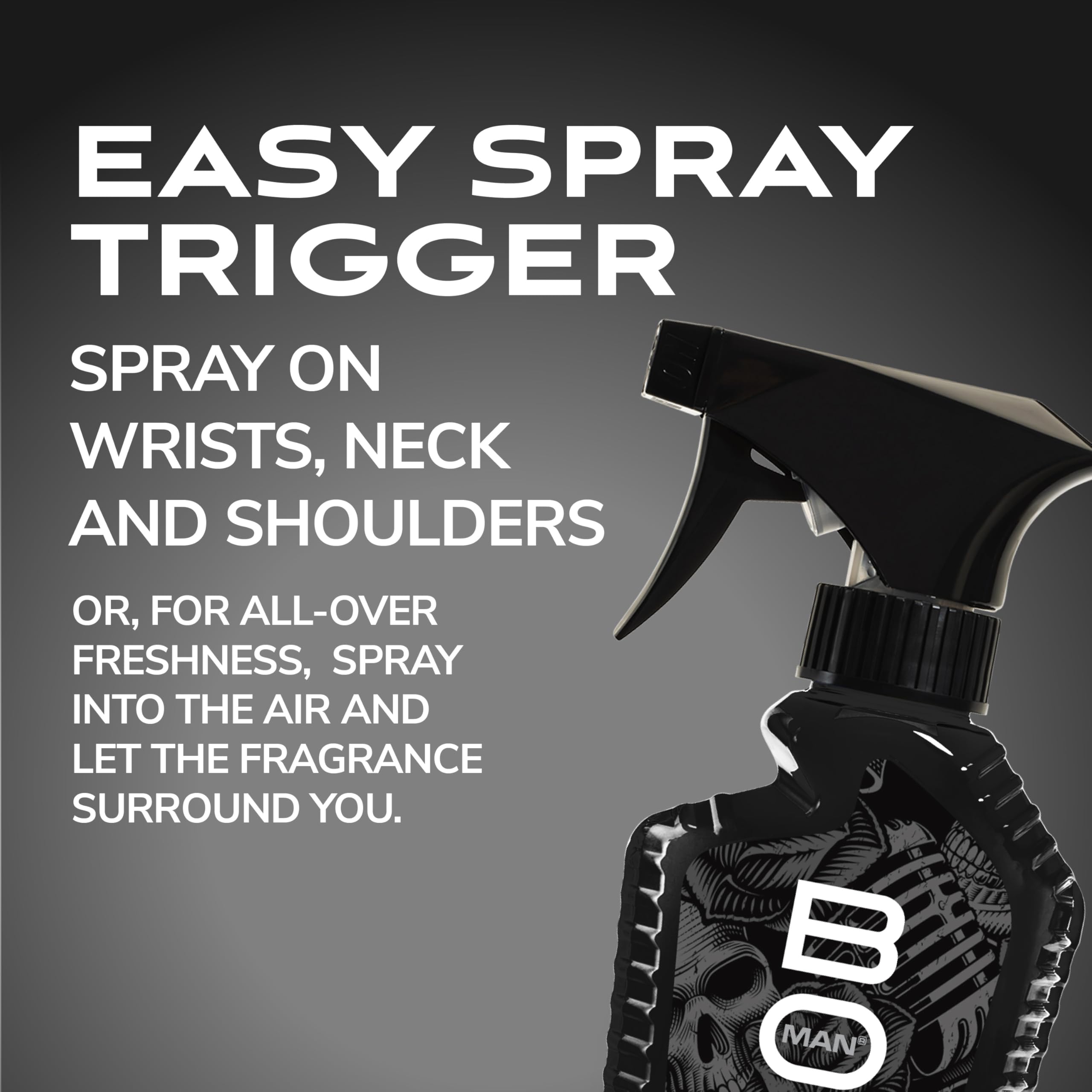 BOD Man Black long lasting men body spray packaging details