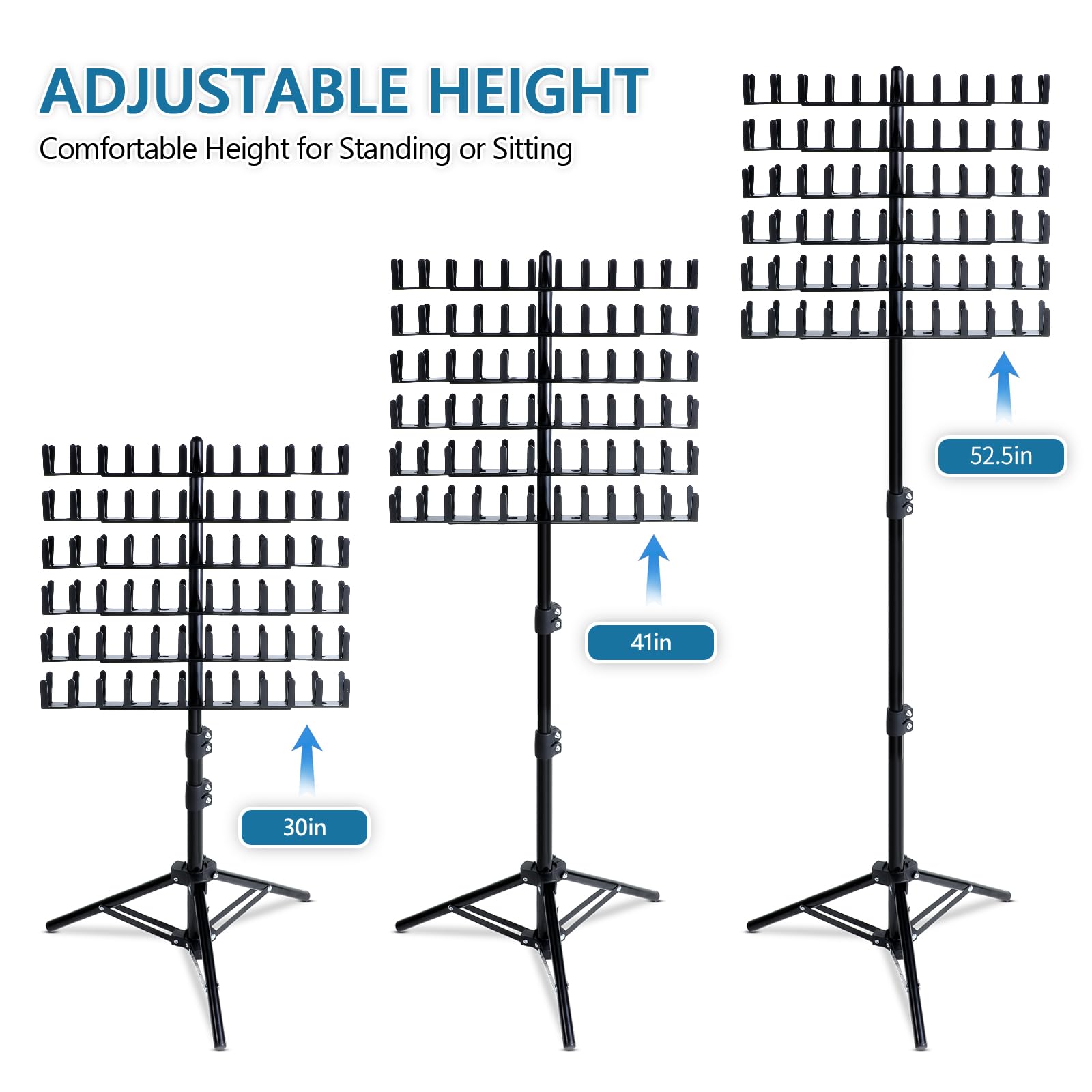 Double sided vertical hair separator stand showcasing pre-separated braiding hair extensions cleanly organized.