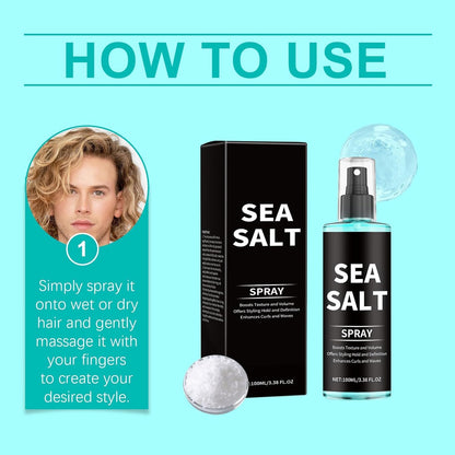 100ml Vellasio sea salt spray packaging in hand