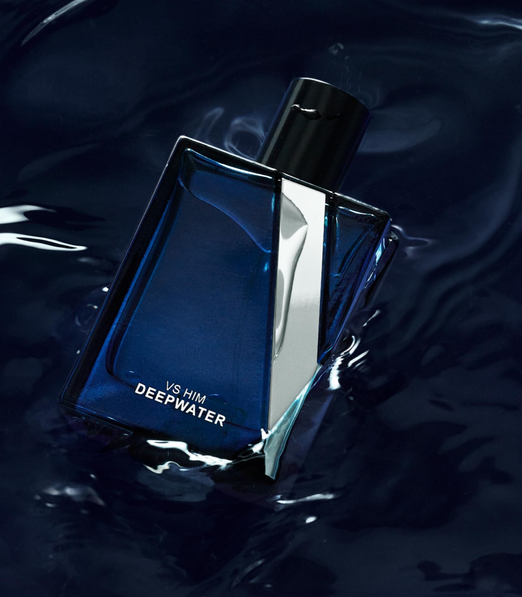 Close up of VS Him Deepwater Eau de Parfum label
