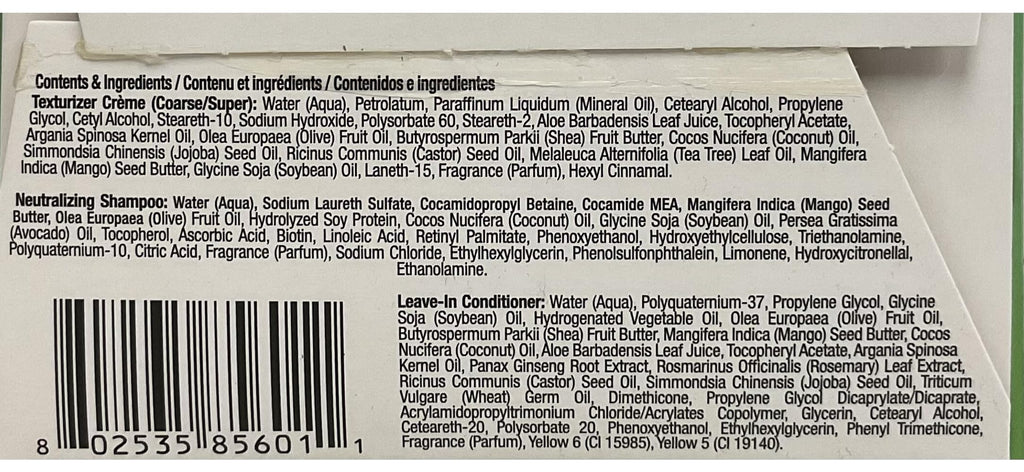 Authentic USA imported Soft And Beautiful texturizer cream kit with plant oils and butters