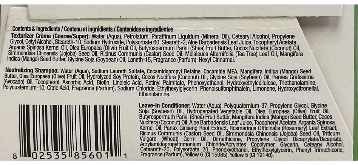 Authentic USA imported Soft And Beautiful texturizer cream kit with plant oils and butters