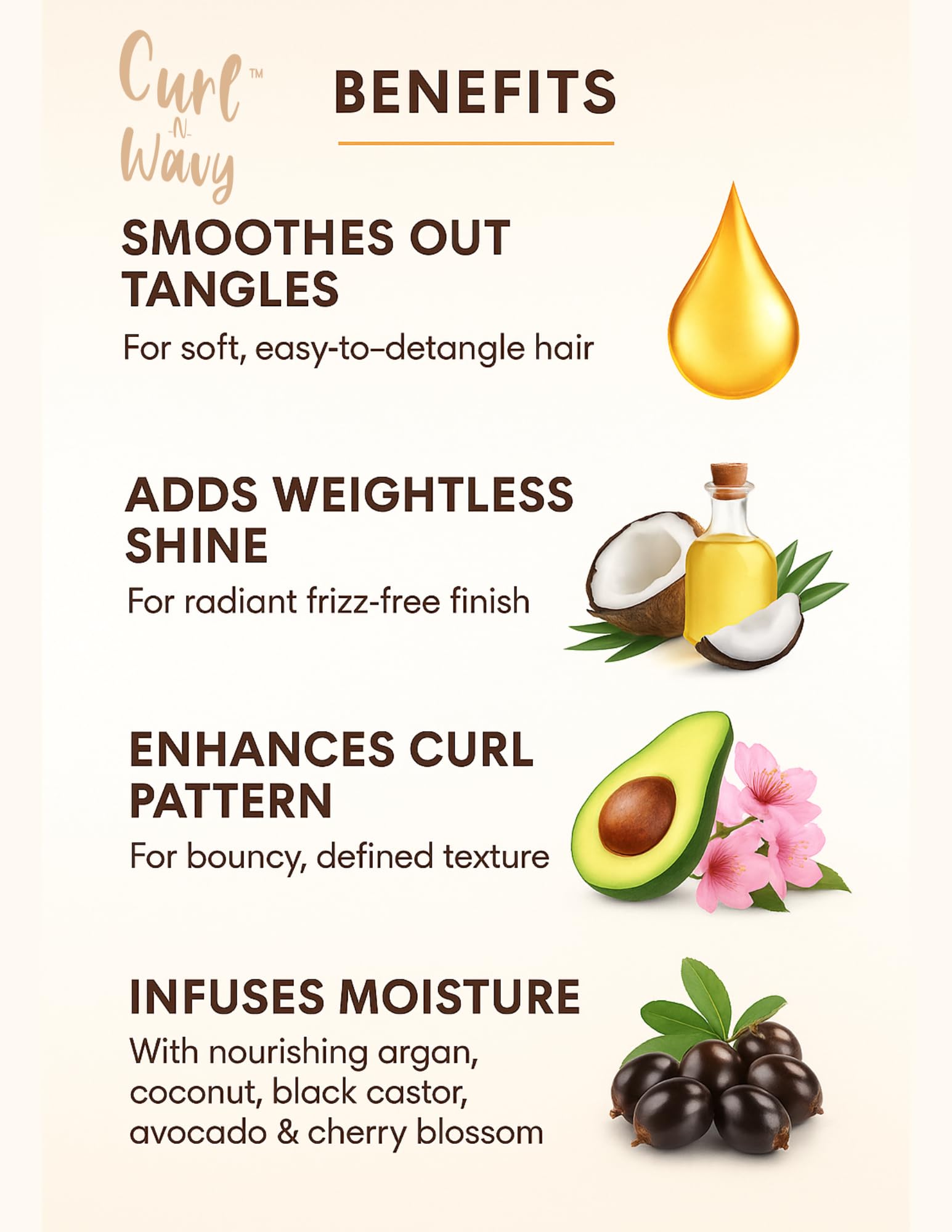 On Natural Curl-N-Wavy 3.4 fluid ounce bottle size