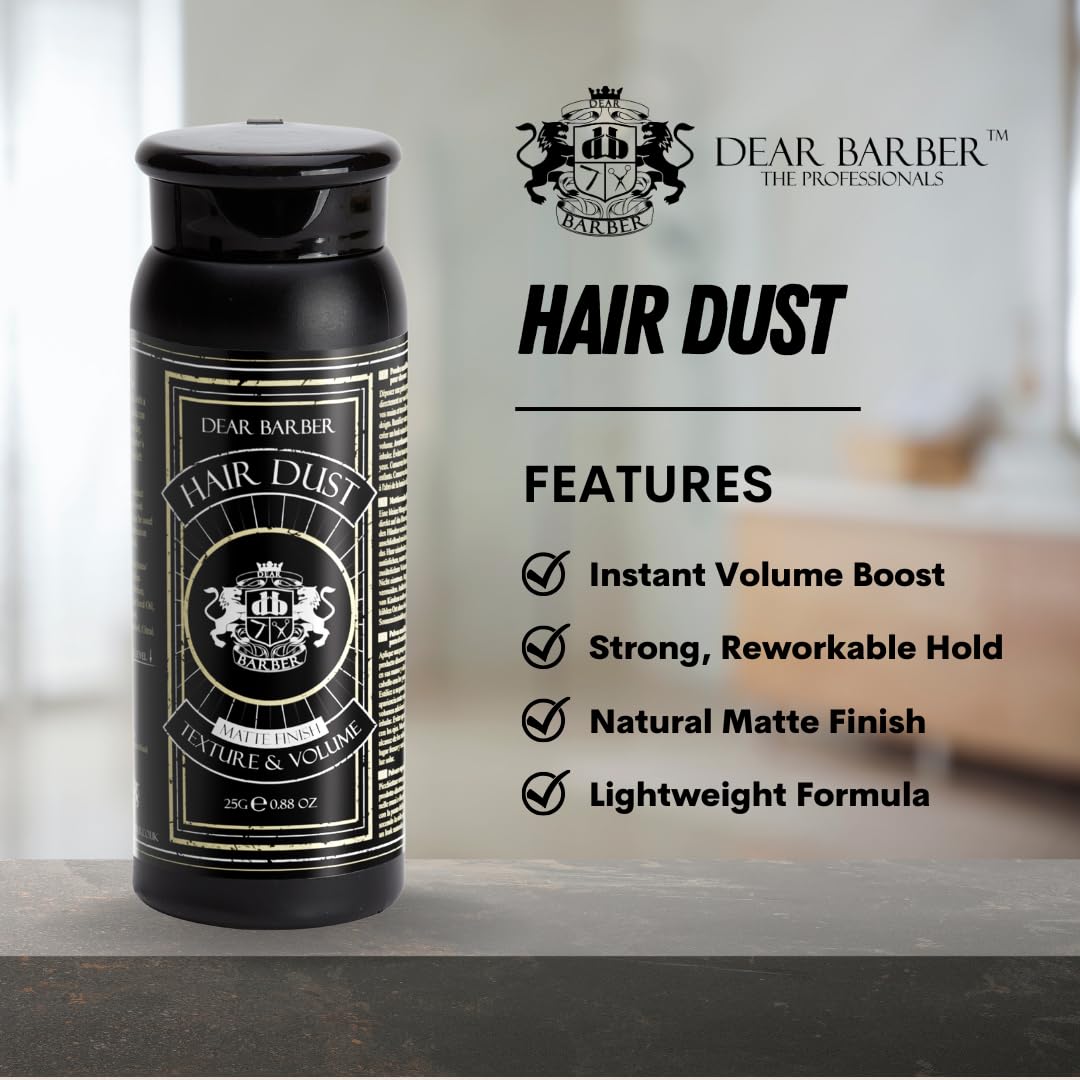 Dear Barber Mattifier Hair Dust lightweight volume powder packaging