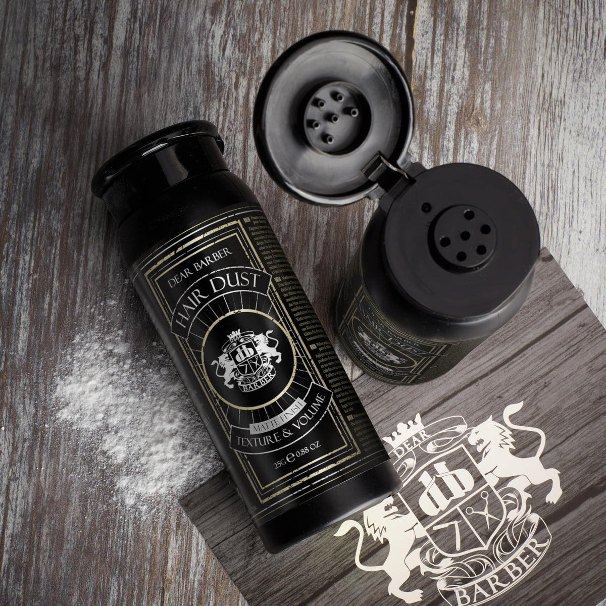 Water soluble Dear Barber men grooming product showcasing usage instructions