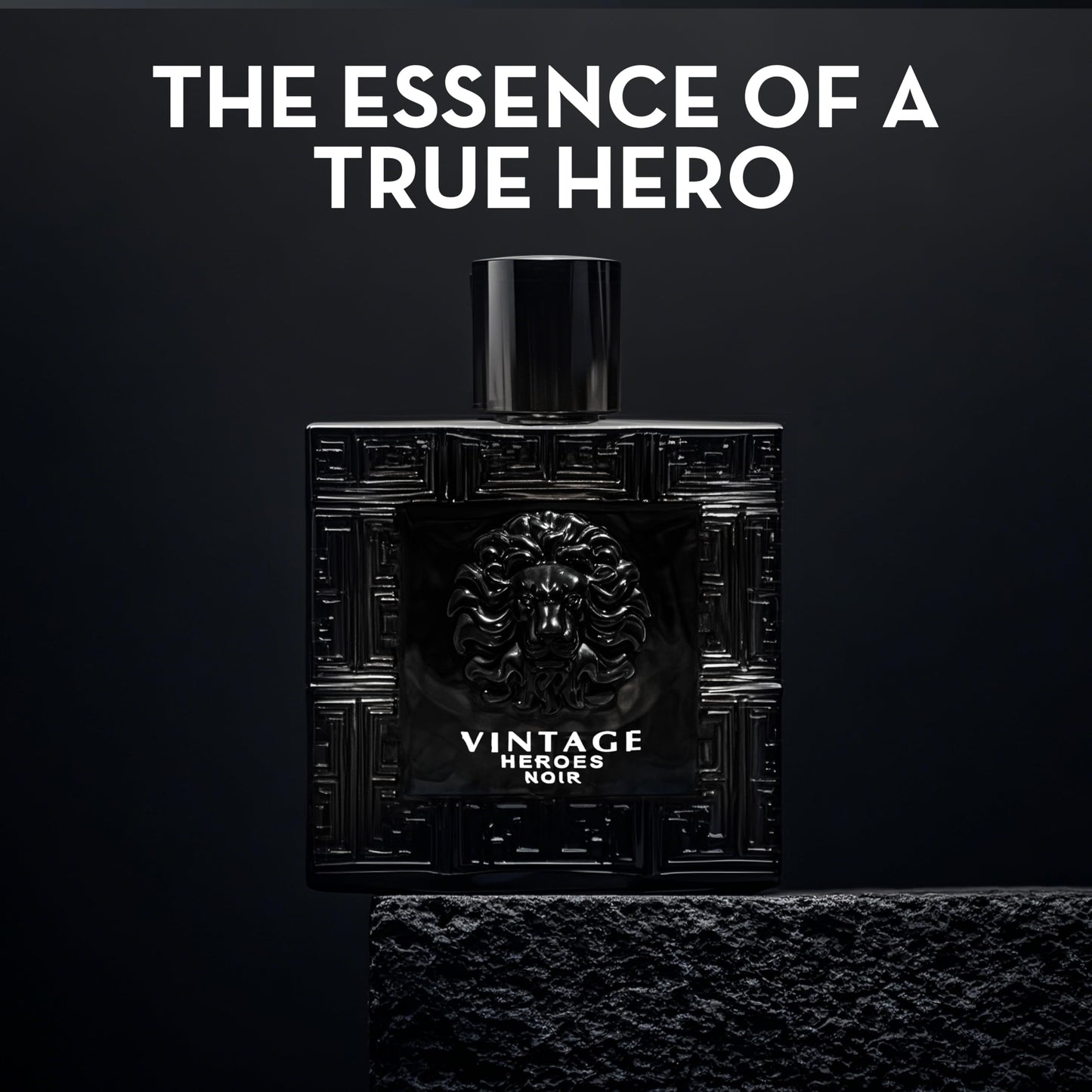 Vintage Heroes Noir men scent bottle design