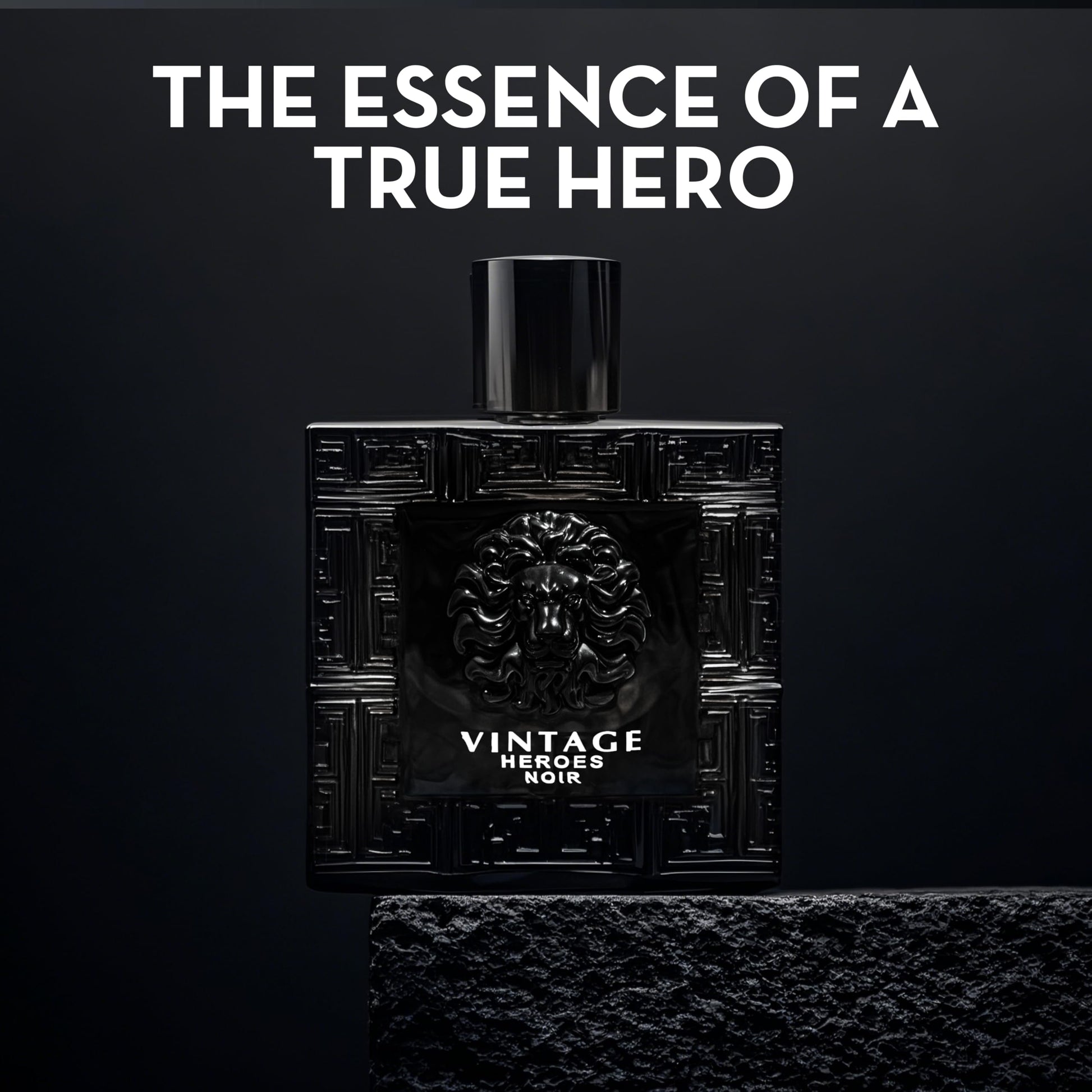 Vintage Heroes Noir men scent bottle design