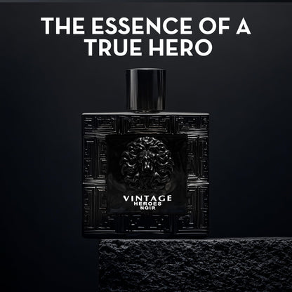 Vintage Heroes Noir men scent bottle design