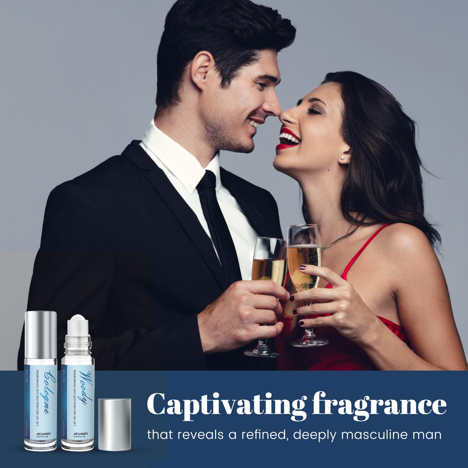 Authentic Aeshory pheromone perfume set for men on display