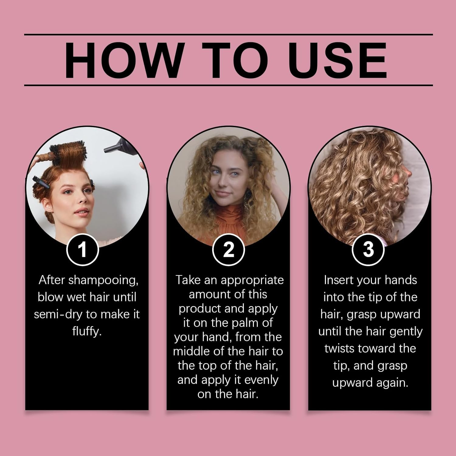 Person with defined curls using Grospe cream