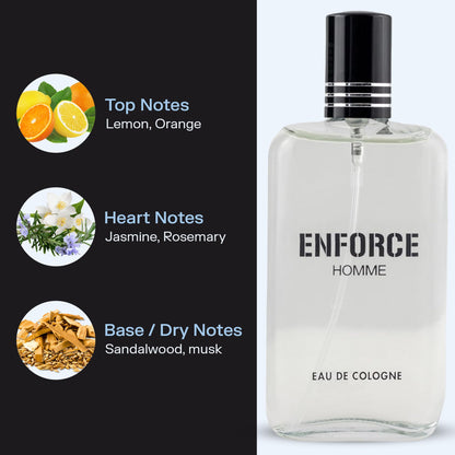 Authentic imported PB ParfumsBelcam Enforce Homme men fragrance bottle displaying liquid color