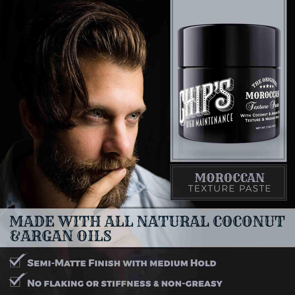 Underneath label view of Chip's High Maintenance medium hold pomade jar