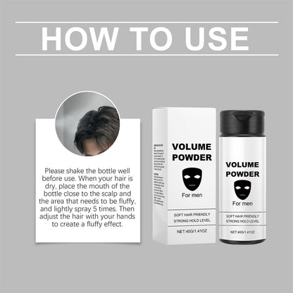 Lightweight hair styling powder texture close up
